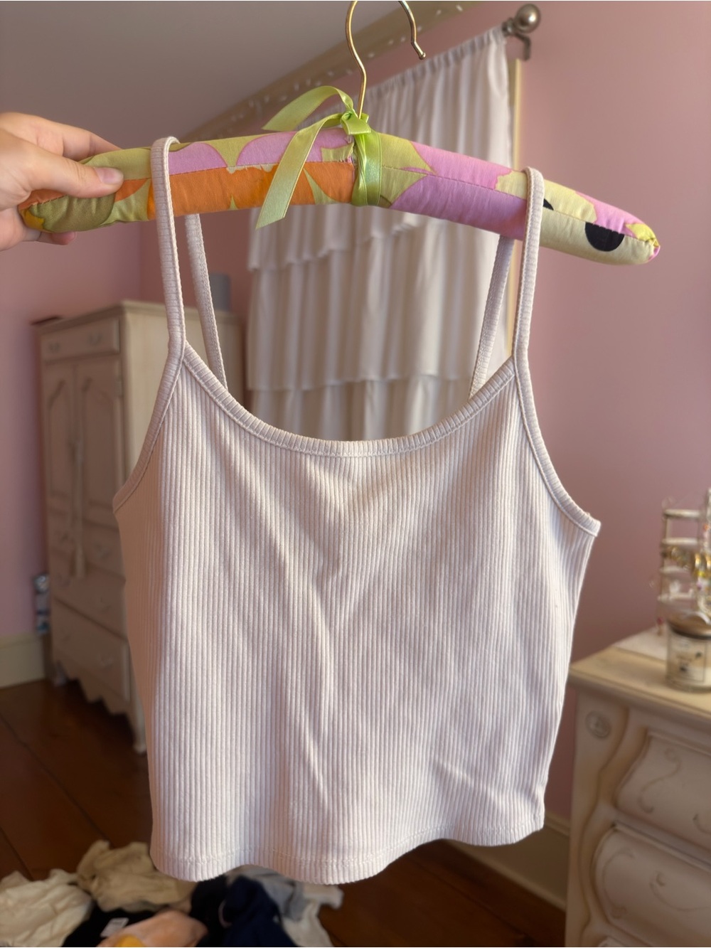 American Eagle Beige Ribbed Tank